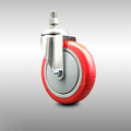 Service Caster 5 Inch 316SS Red Polyurethane Wheel Swivel ½ Inch Threaded Stem Caster SCC SCC-SS316TS20S514-PPUB-RED-121315